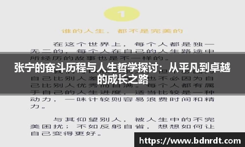 张宁的奋斗历程与人生哲学探讨：从平凡到卓越的成长之路